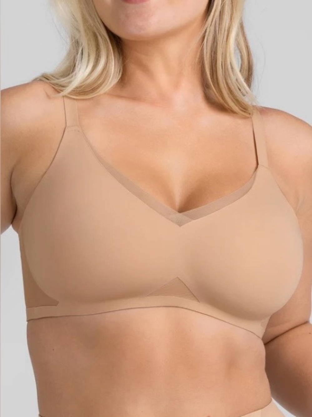 Honeylove CrossOver Wireless Support Bra, Sand, Size XL
